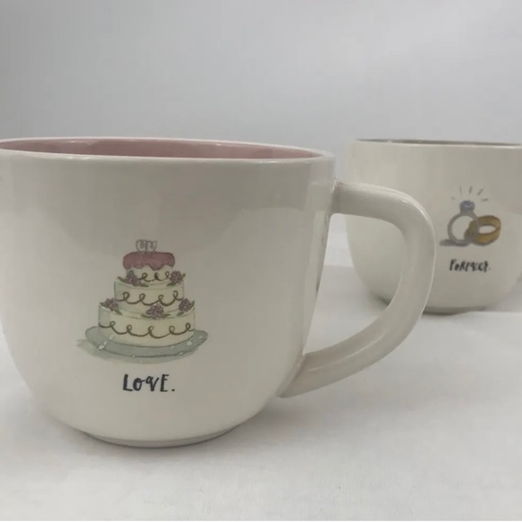⚡️Home⚡️Rae Dunn Mugs Set NWOT Love Forever His Hers Marriage Cups Rings Wedding - Picture 3 of 7